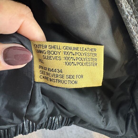 VINTAGE MEN'S BOSTON HARBOUR OUTDOORWEAR GENUINE LEATHER SZ LARGE - Picture 3 of 3